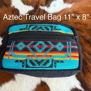 Aztec Patterned Travel Bag - Black and Multicolor